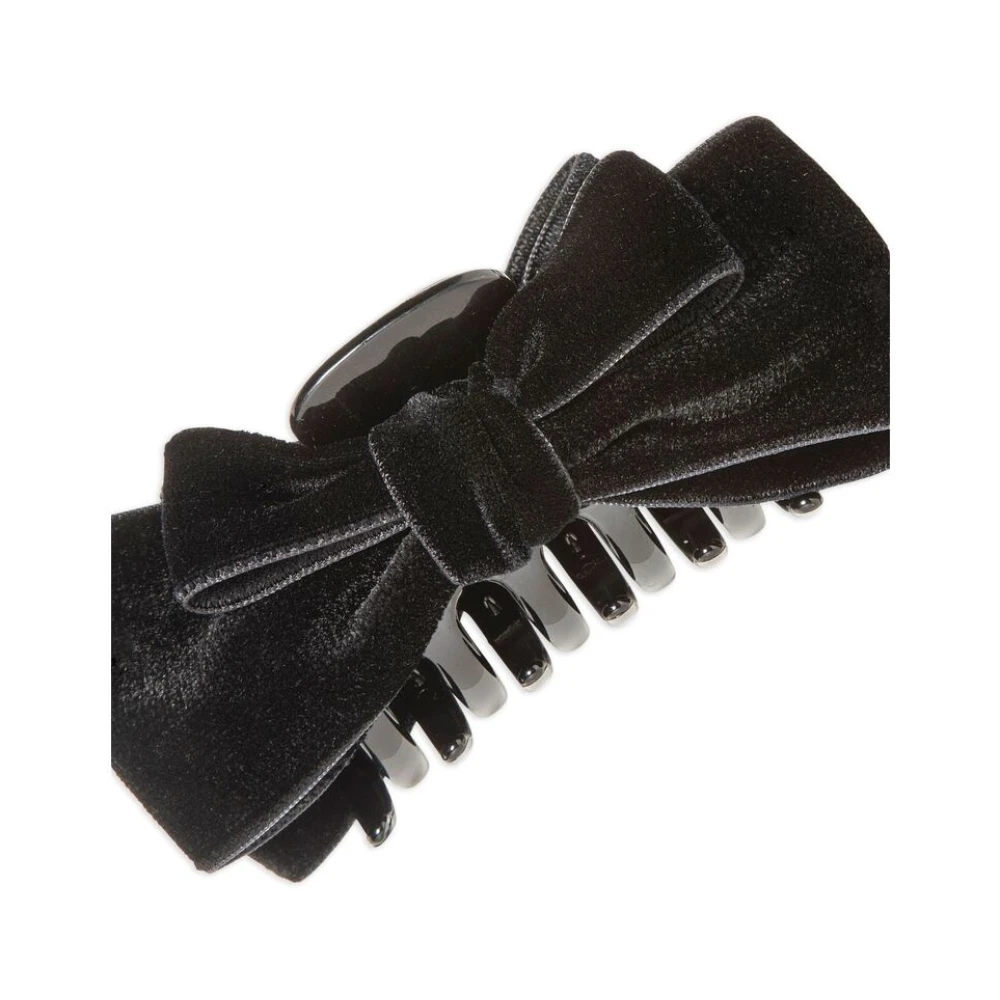 Jennifer Behr Zwart Fluwelen Strik Haaraccessoire Black Dames