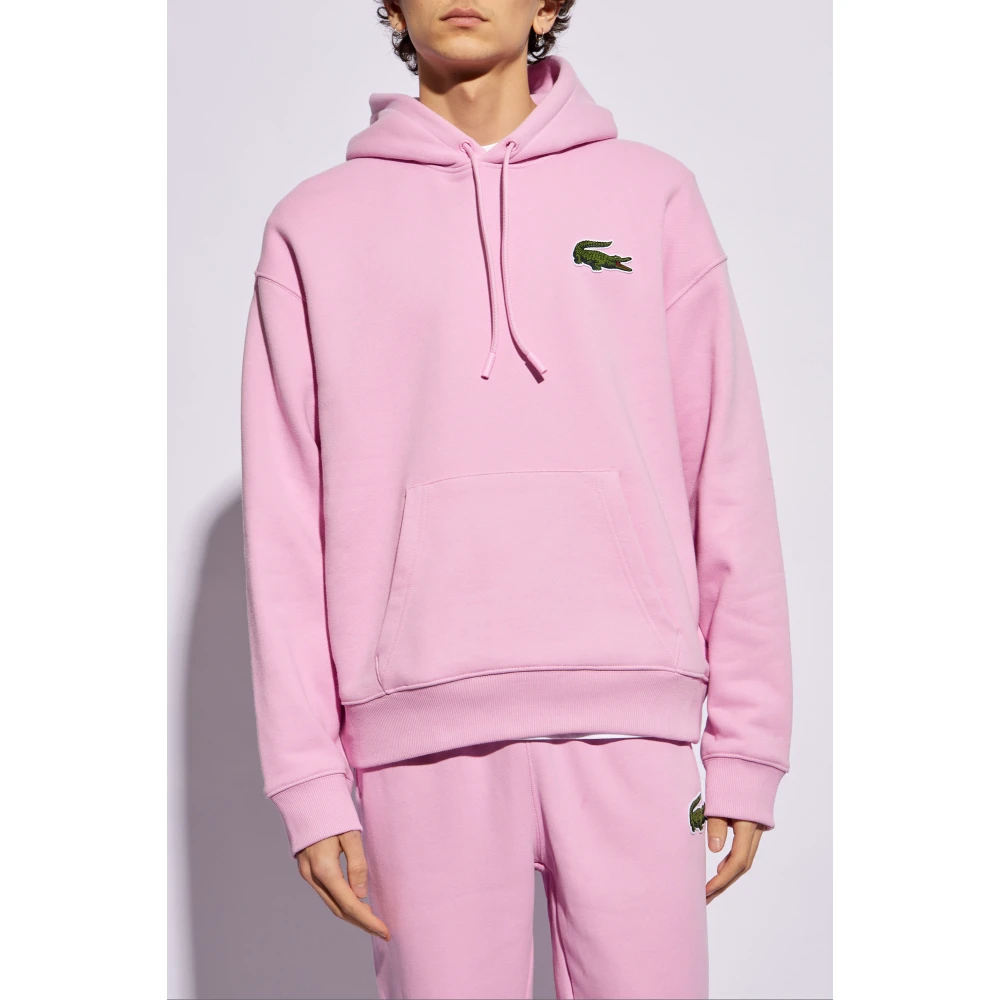 Lacoste Sweatshirt met patch Pink Heren