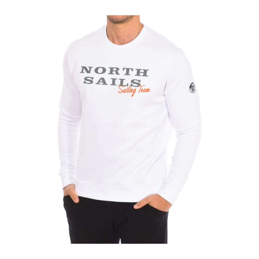 North Sails Ribbed Round Neck Jumper - Male - Sweatshirts - White - M - Sweatshirts & Hoodies