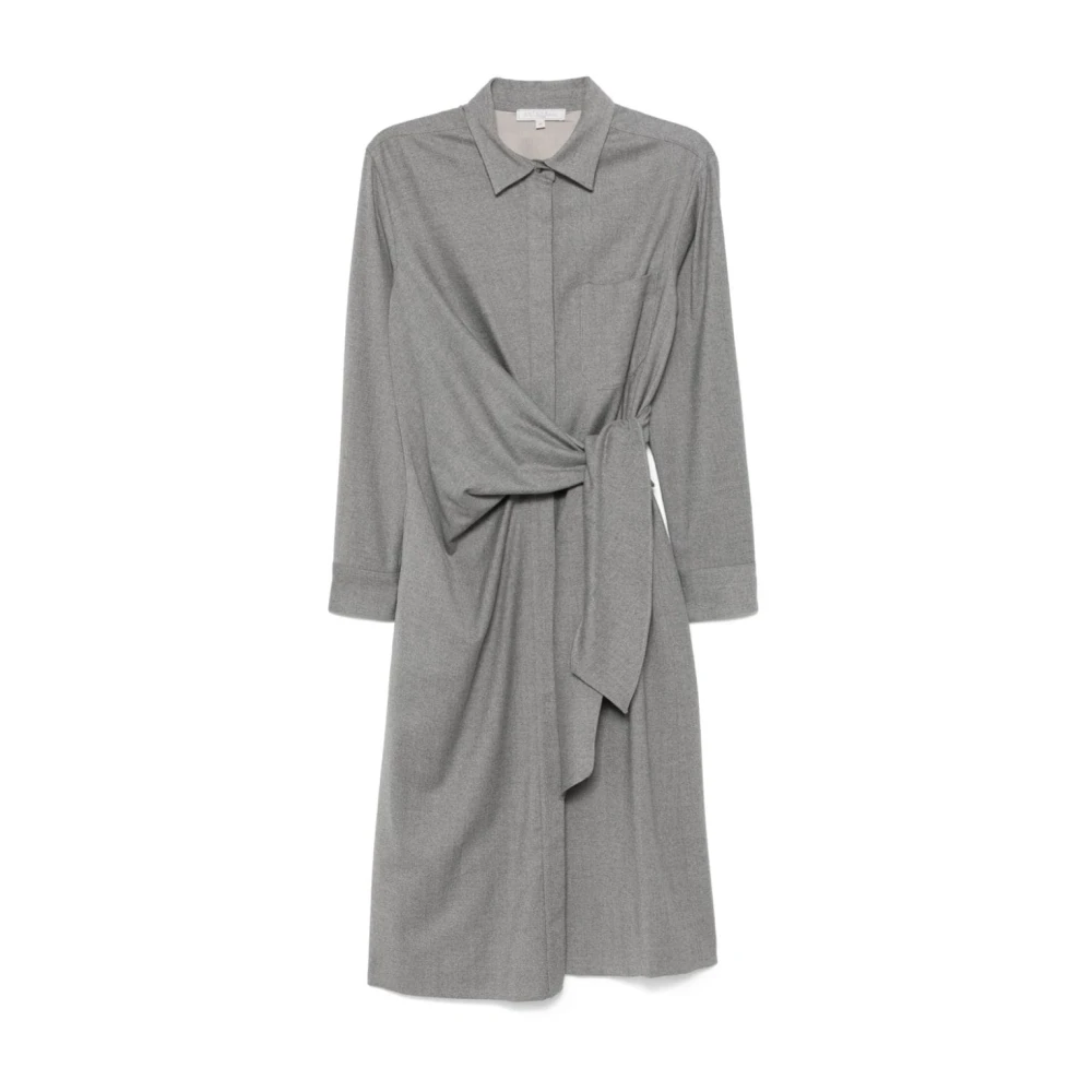 Antonelli Firenze Grijze Melange Jurk met Knoopsluiting Gray Dames