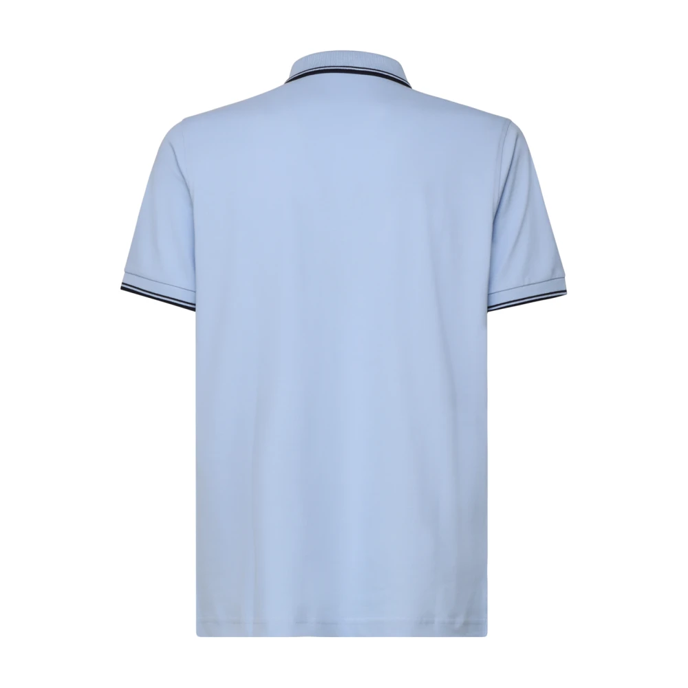Fay Blauw Katoenen Poloshirt met Piping Blue Heren