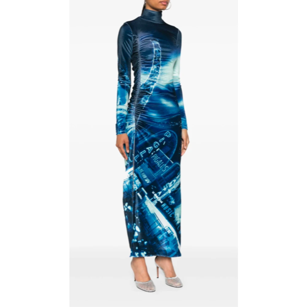 Jean Paul Gaultier Velvet Lange Jurk Pigalle Blue Dames