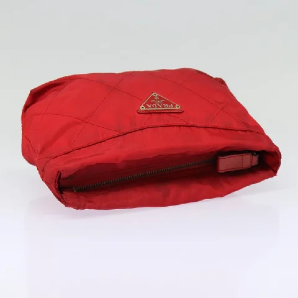 Prada Vintage Pre-owned Fabric clutches Red Dames