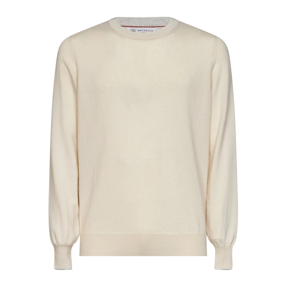 Brunello Cucinelli Yellow Cashmere Knitwear, Male, S, M2200100 Crewneck Jumper