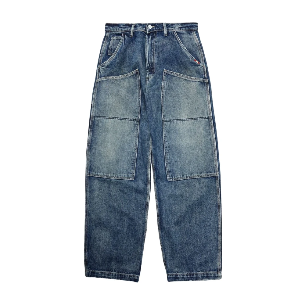 Amish Super Knee Denim Jeans in Blauw Blue Heren