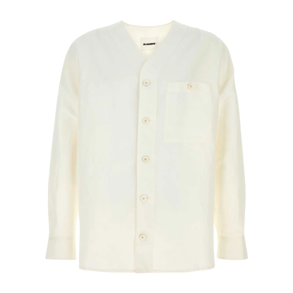 Jil Sander Men's White Linen Blend Shirt