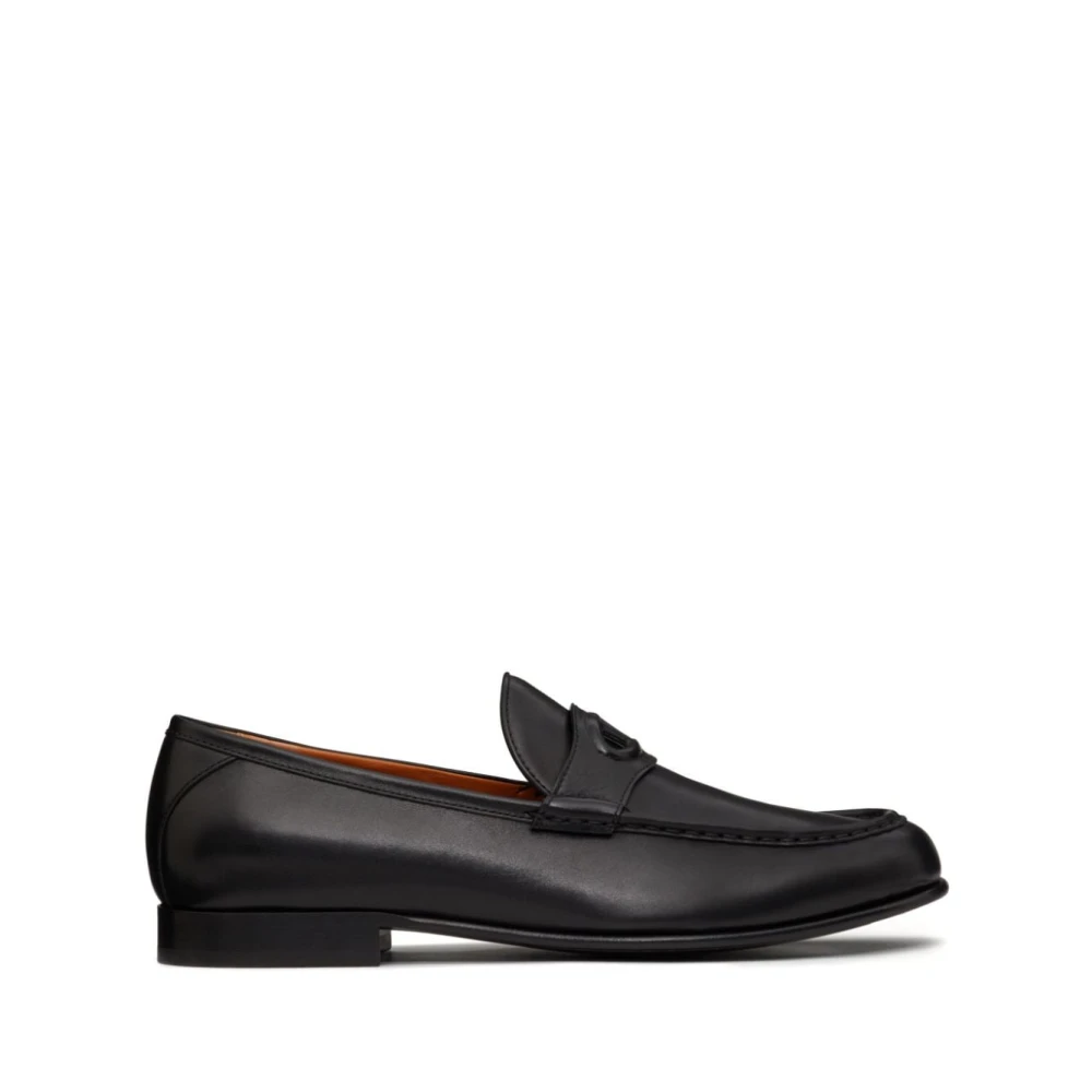 Valentino Garavani Svart Läder VLogo Signature Slip-On Skor Black, Herr