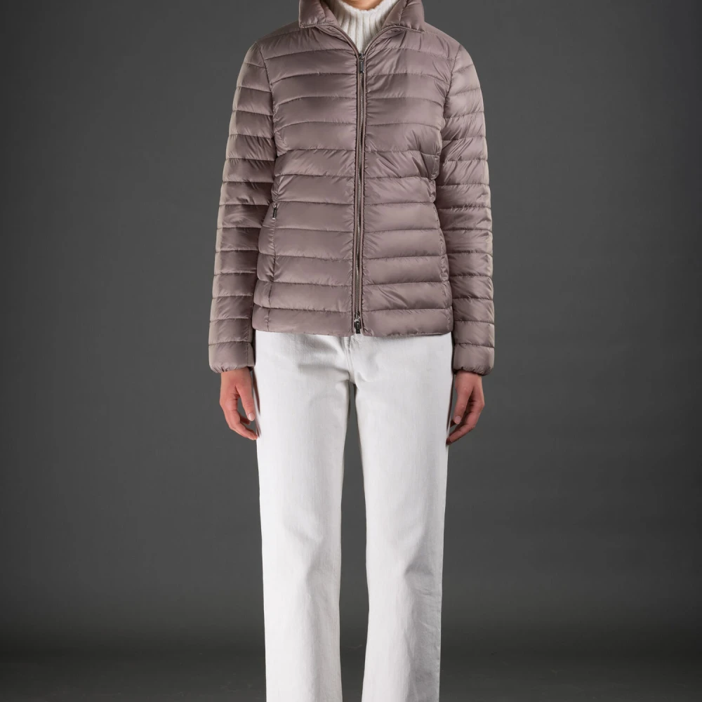 Moorer Geometrische Pea Coat met Afneembare Donsjas Beige Dames