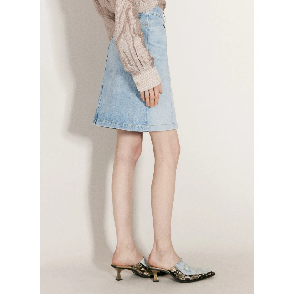 Martine Rose Denim Mini Rok met Ritszakken Blue Dames