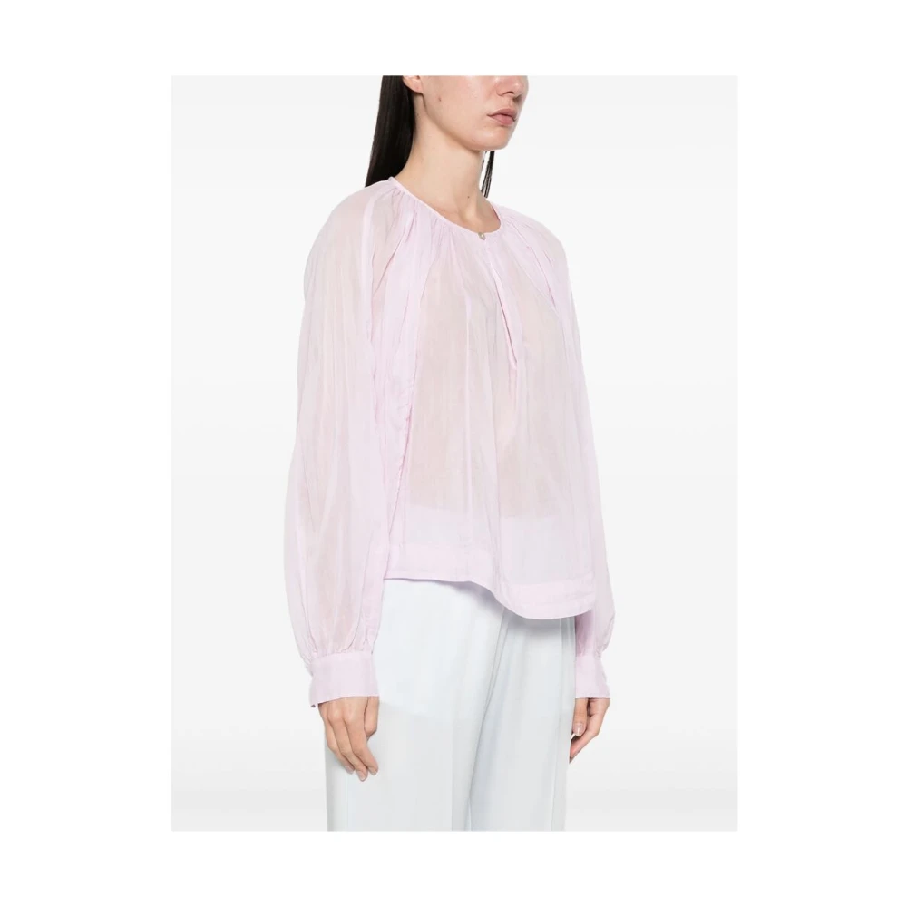 Forte Lila Paarse Ronde Hals Lange Mouw Shirt Pink Dames