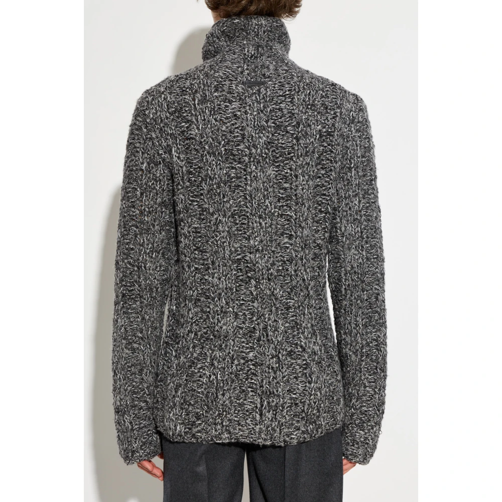 Dolce & Gabbana Gevlochten turtleneck Gray Heren