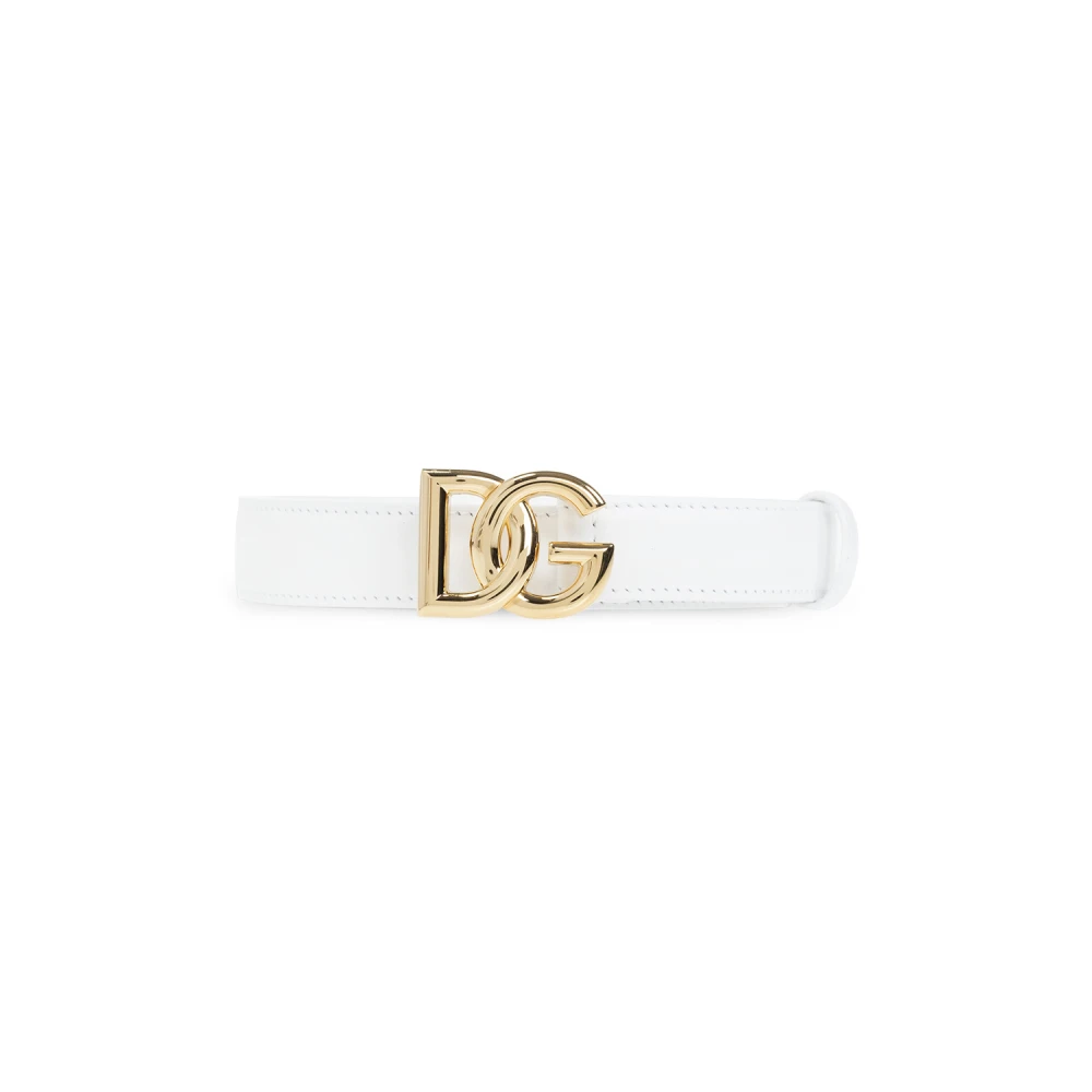 Dolce & Gabbana Mujer Blanco - Logo Belt - Accessories - 70 Cm