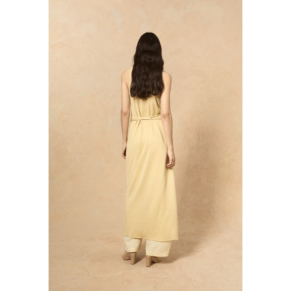 Cortana Zijden Omslagjurk Beige Dames