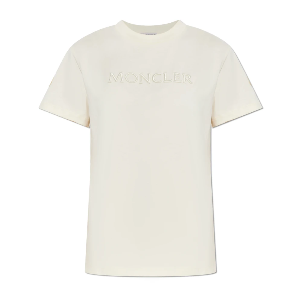 Moncler T-shirt met logo Beige Dames