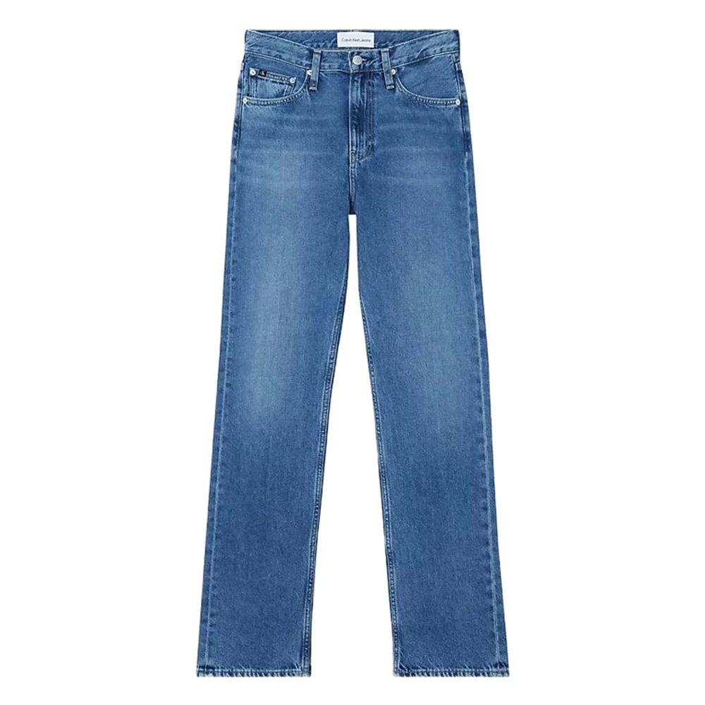Calvin Klein High Rise Straight Jeans Blue Dames