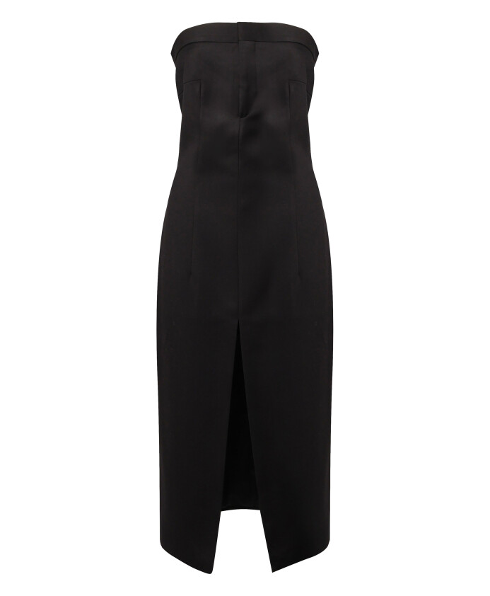 robe-midi-noire-avec-fente-avant