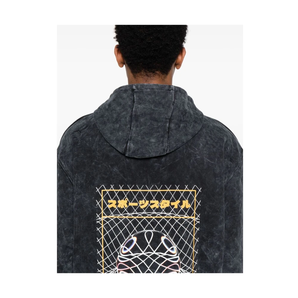 Mizuno Grafische Print Hoodie Gray Heren