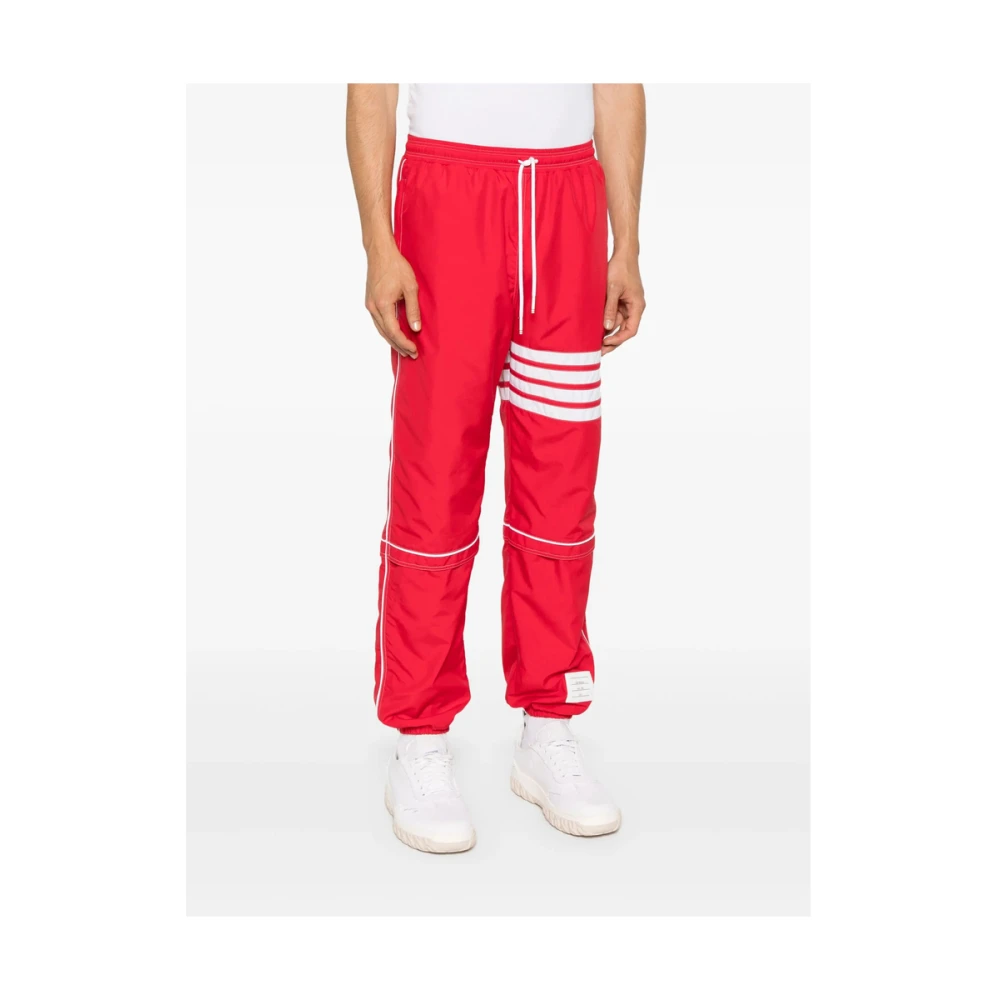 Thom Browne Rode Ripstop Panel Joggers Red Heren