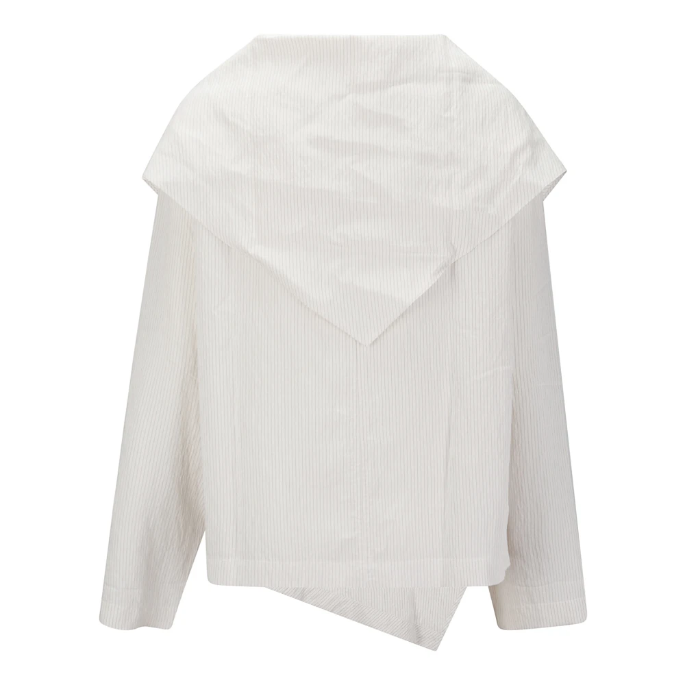 Studio Nicholson Gestreepte Crew-Neck Top met Afneembare Sjaal Black Dames