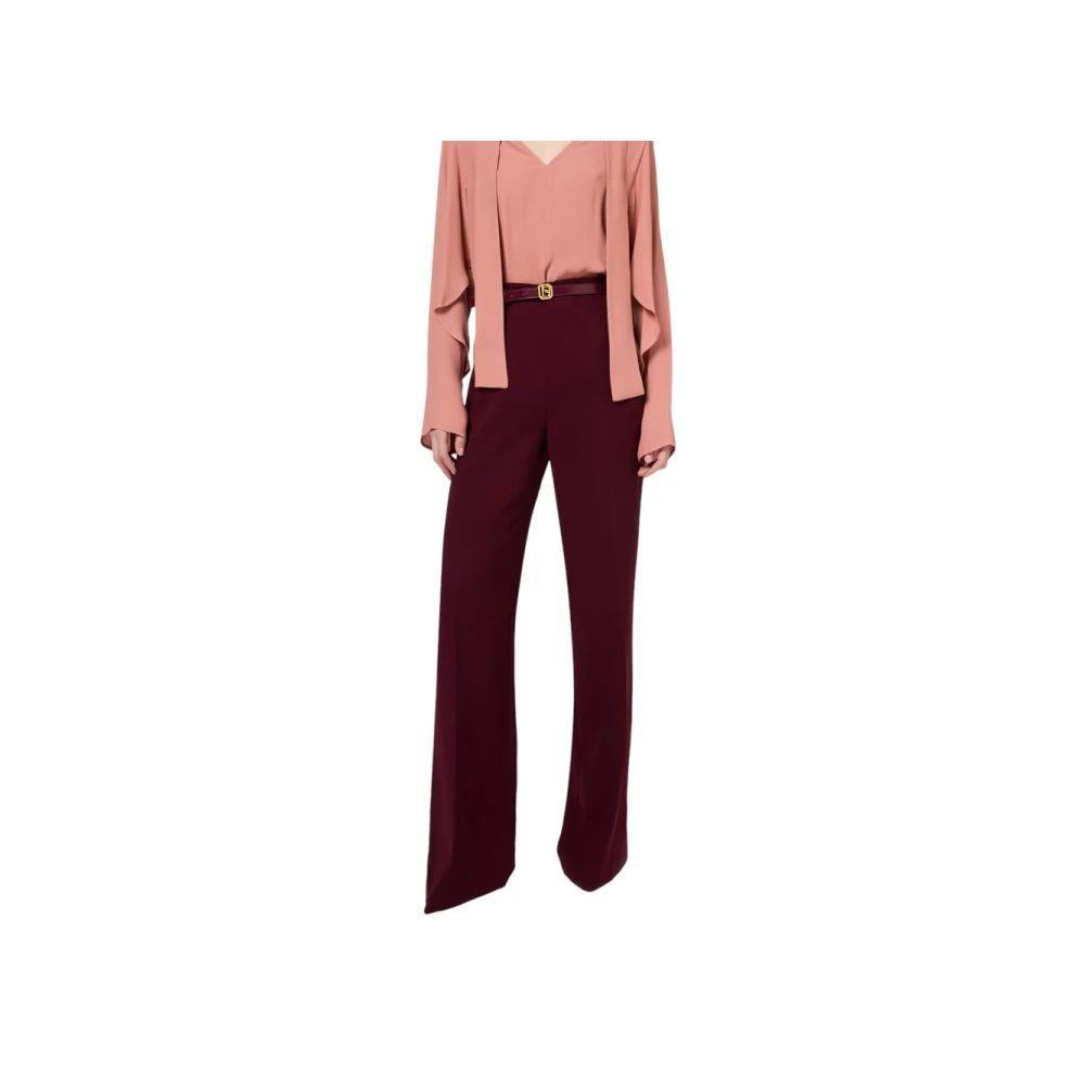 Elisabetta Franchi Wijde Broek Red Dames