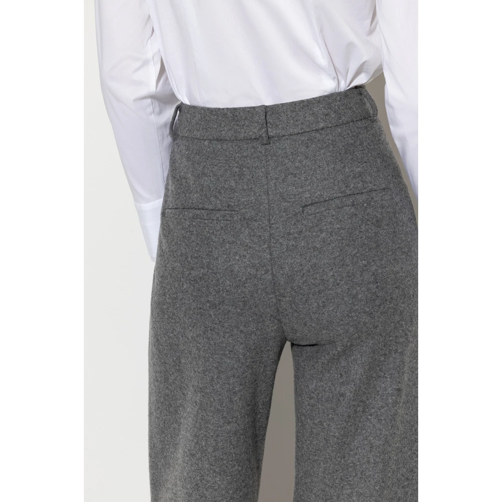 LUISA CERANO Melange Wolflanel Wideleg Broek Gray Dames