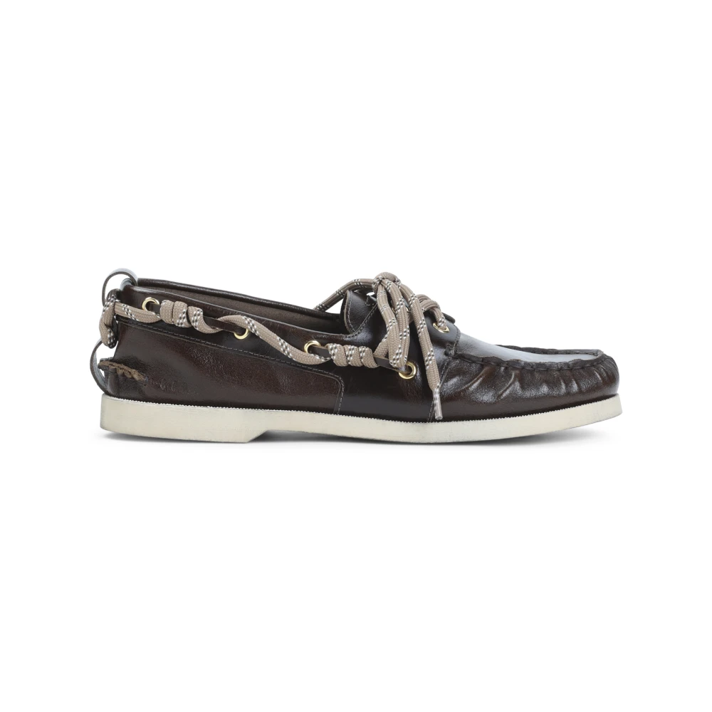Golden Goose Men's Brown/Golden Cruise Boat Shoes