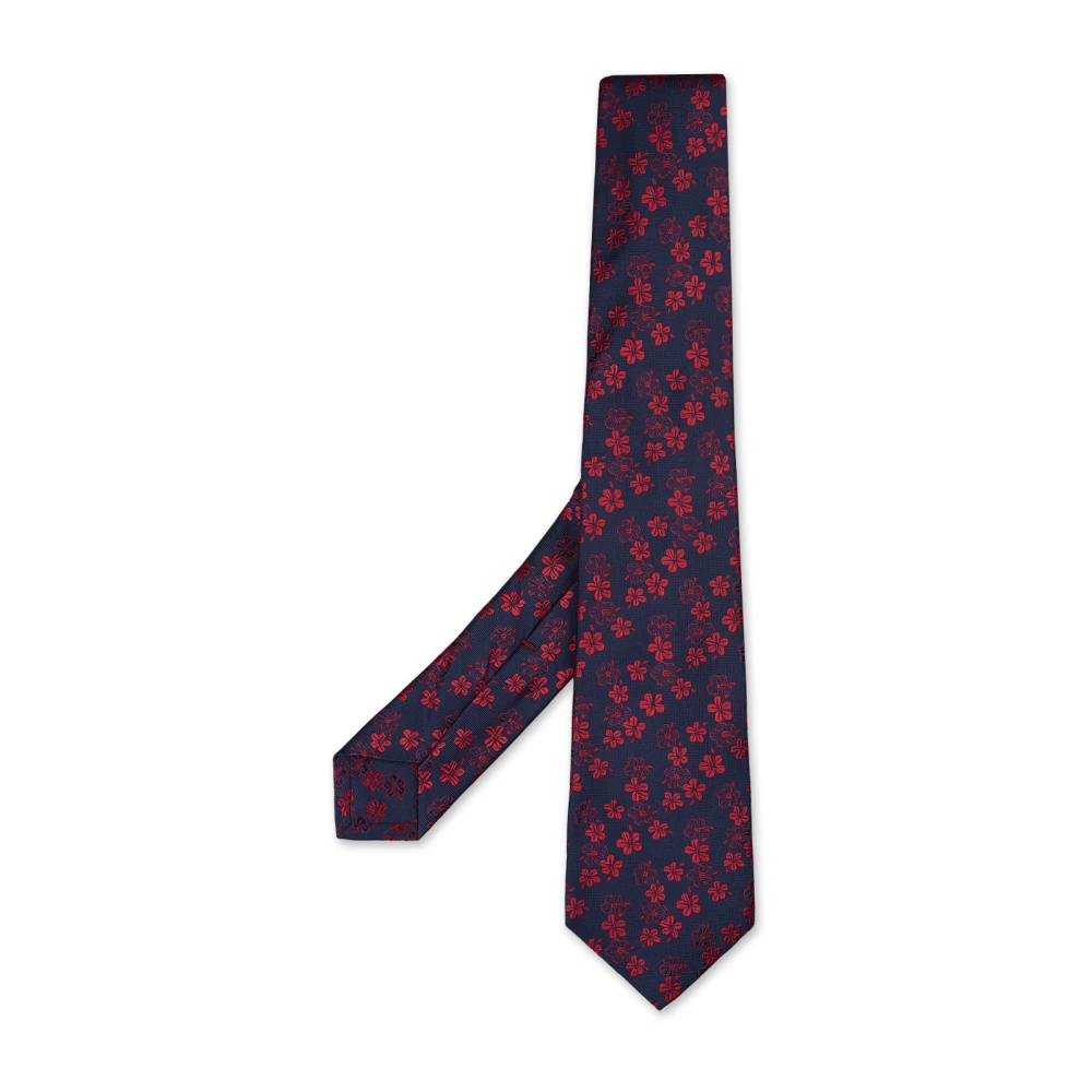 Kiton Blauwe Zijden Elegante Sjaal Blue Heren