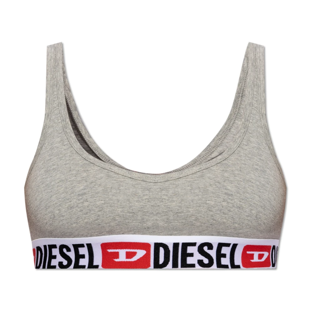 Diesel Kvinno Grå Träning Dam, L, Bomull, Sport-Bh Ufsb-Oriba
