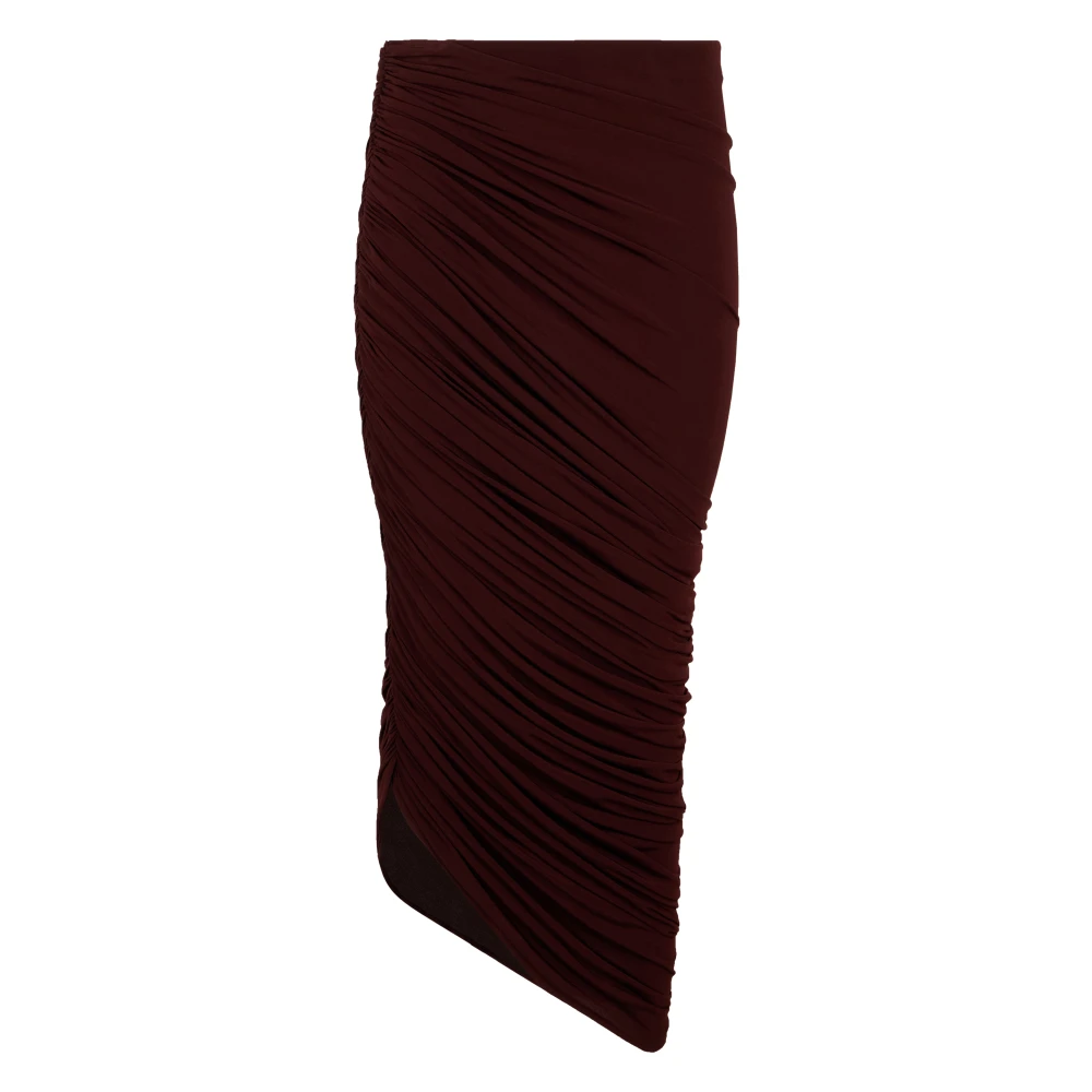 Magda Butrym Women's Red Midi Skirts, Xs, Gonna Midi Asymmetric