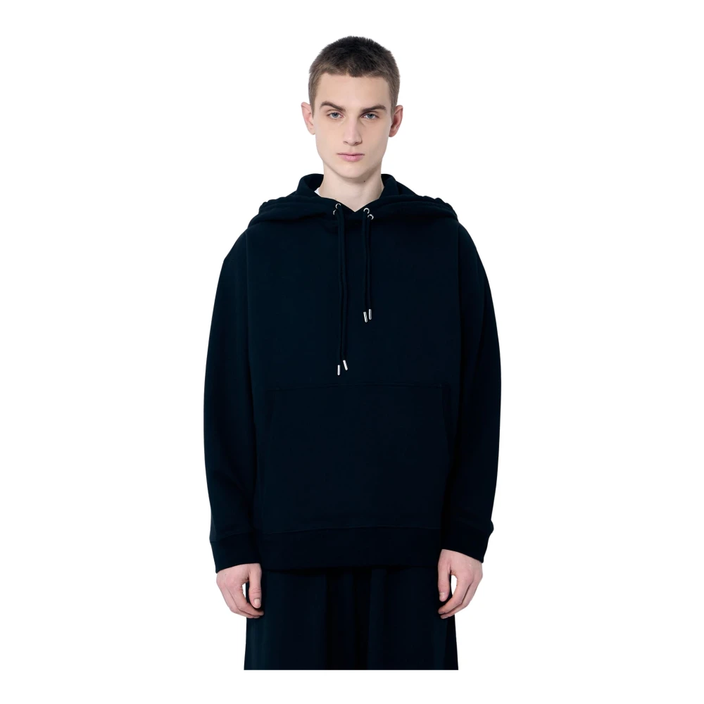 Dries Van Noten Katoenen Hoodie met Kangoeroezak Black Heren