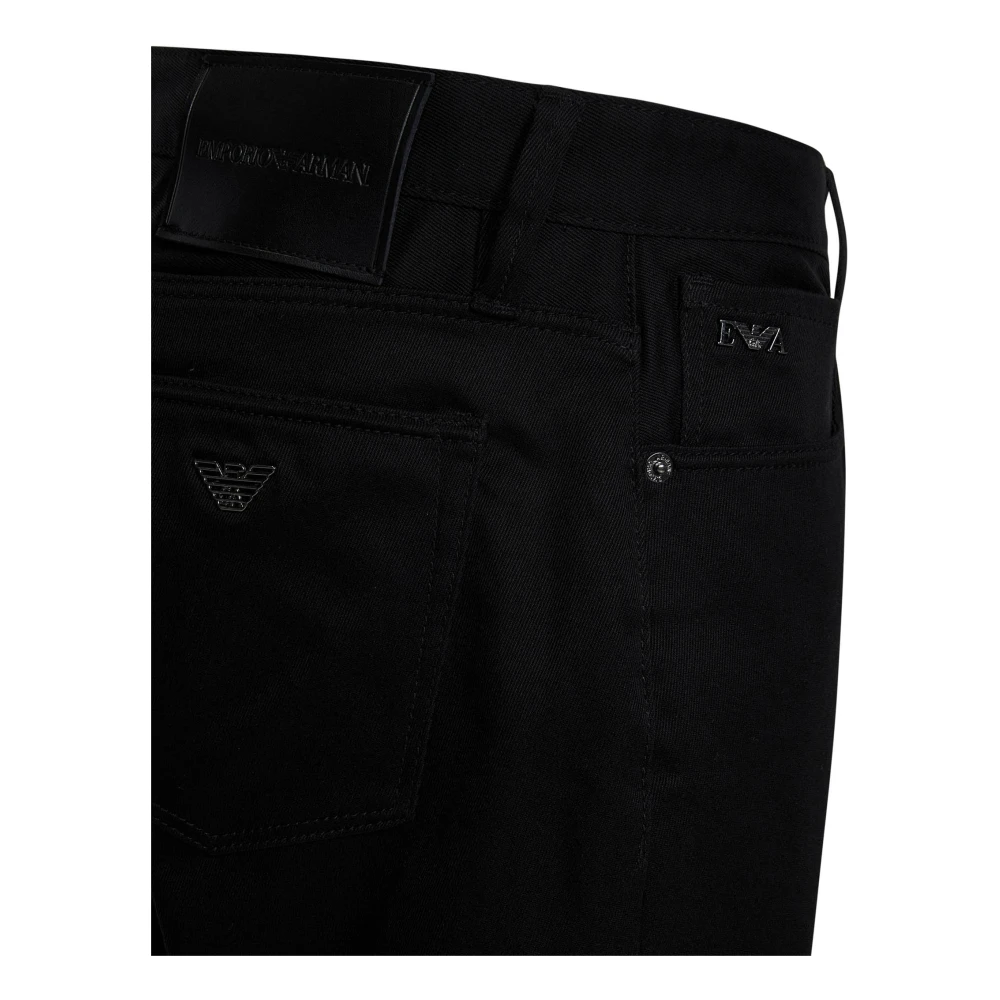 Emporio Armani Zwarte Slim Fit Jeans met Logo Black Heren