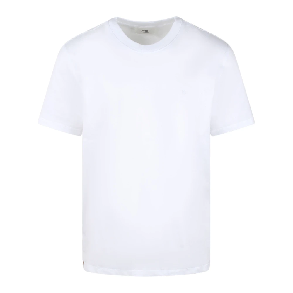 Ami Paris Hart Geborduurd T-Shirt White Heren