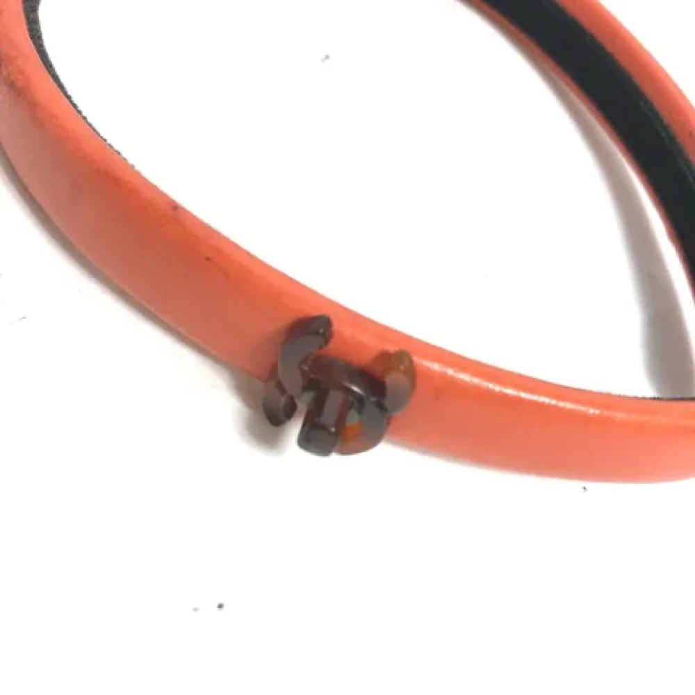 Chanel Vintage Pre-owned Leather hair-accessories Orange Dames