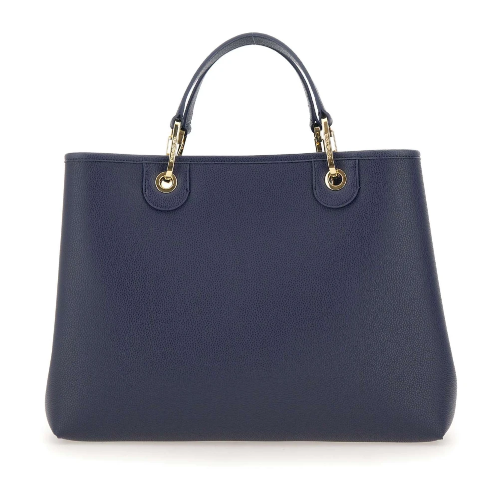 Emporio Armani Vegan Leren Handtas Blauw Hertenprint Blue Dames