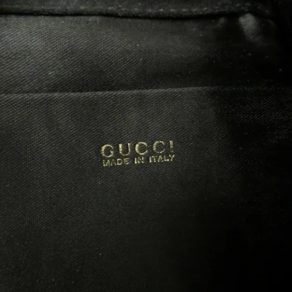Gucci Vintage Tweedehands Zwarte Canvas Gucci Rugzak Black Dames