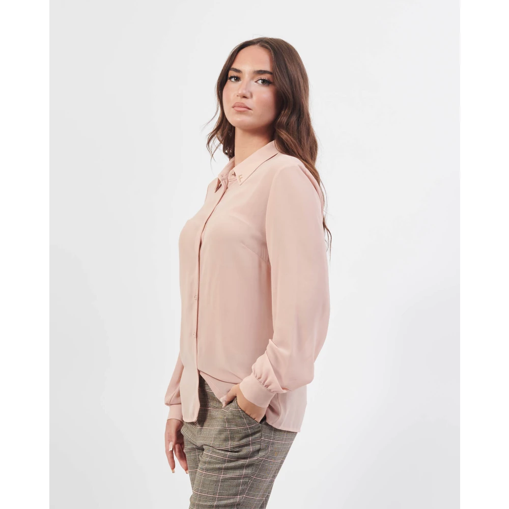 Fracomina Roze Georgette Klassieke Blouse Pink Dames