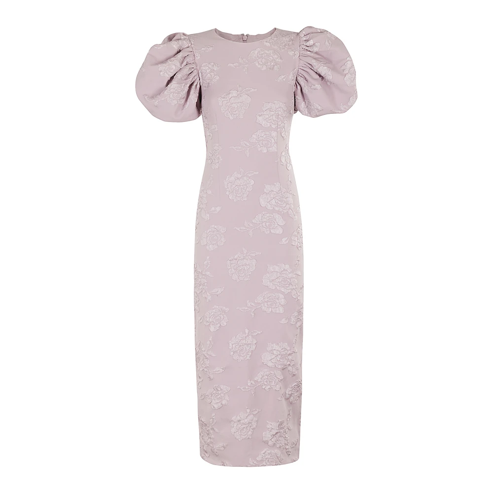 Rotate Birger Christensen Elegante Jacquard Midi Jurk Pink Dames