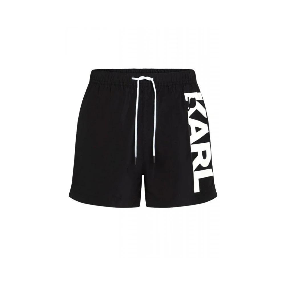 Karl Lagerfeld , Beachwear, Male, Black, M, Logo Short Boardshorts - Image 2