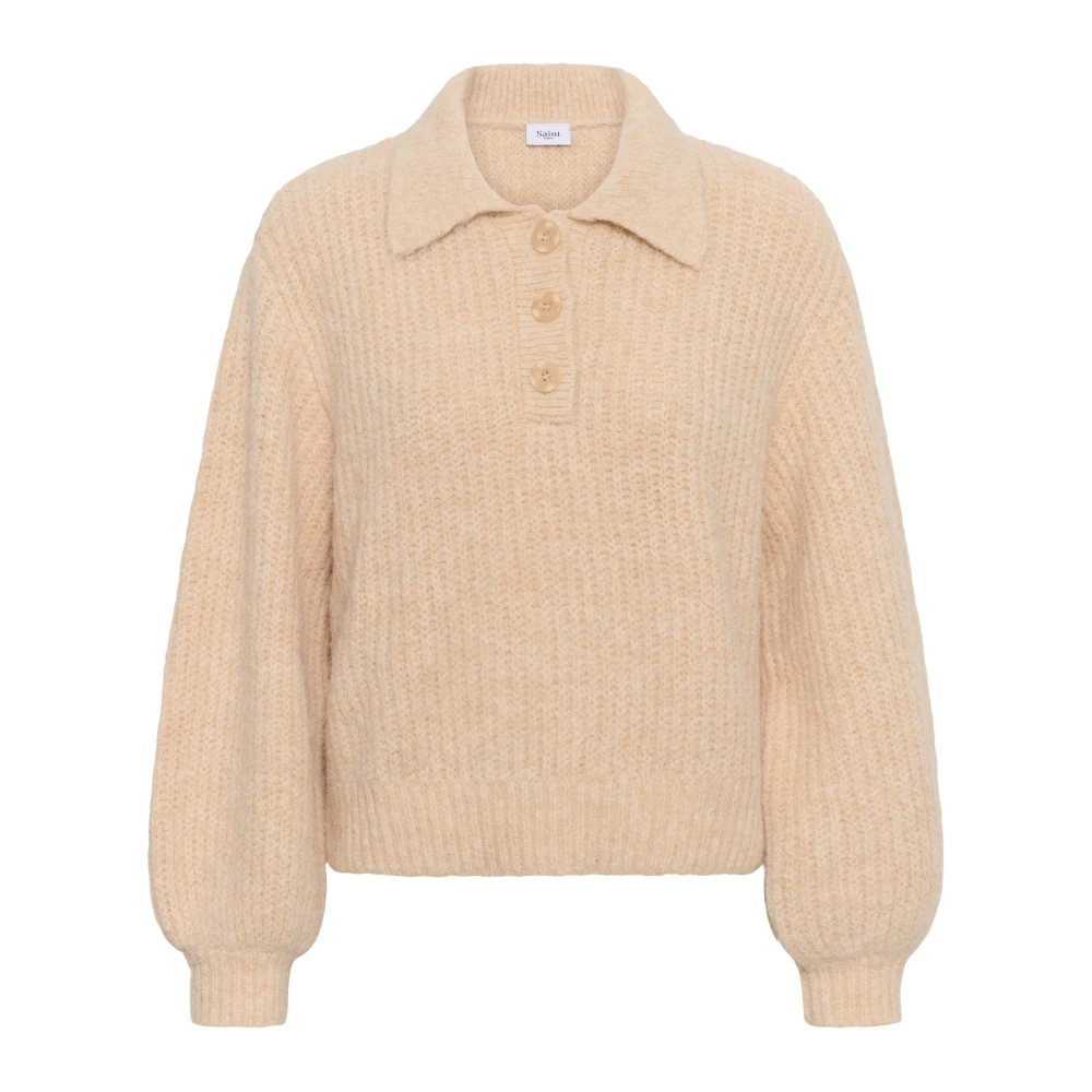 Saint Tropez , Damen, Strickwaren, Beige, Xl