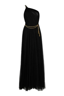 One-Shoulder Tulle Maxi Klänning