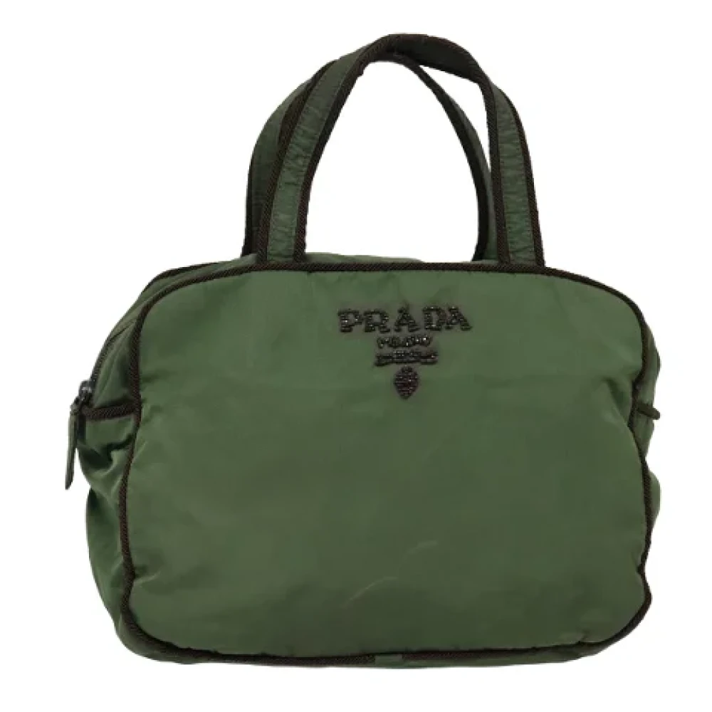 Prada Vintage Pre-owned Nylon handbags Green Dames