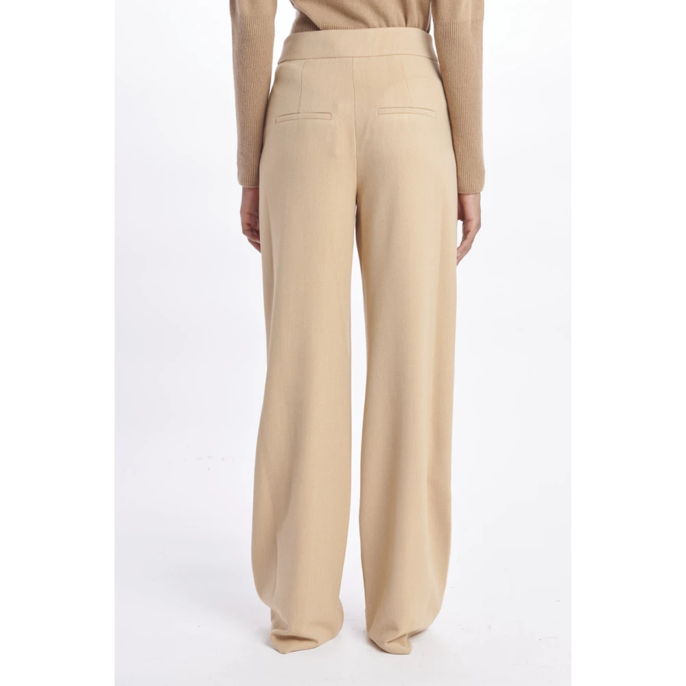 Veronica Beard Brede Broek met Barb Ontwerp voor Moderne Vrouw Beige Dames