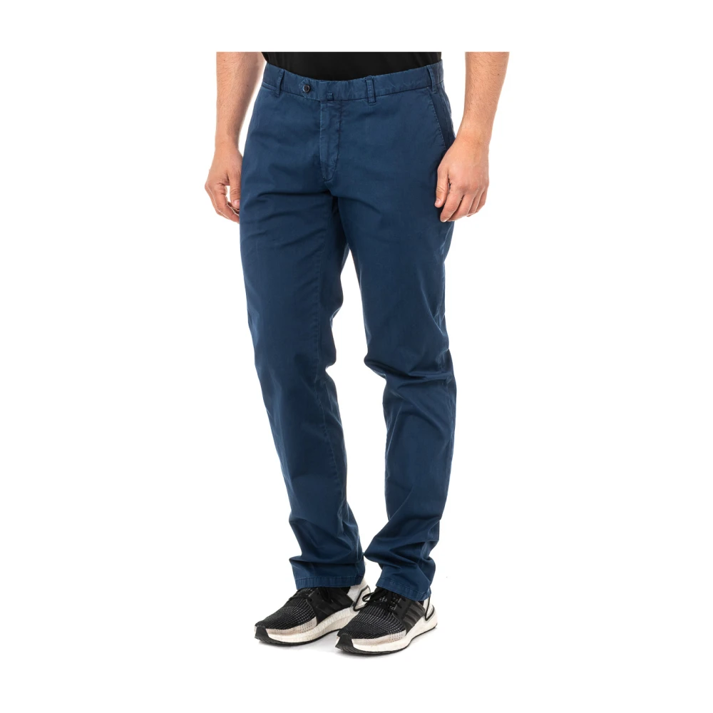 La Martina Men's Blue Slim-Fit Trousers