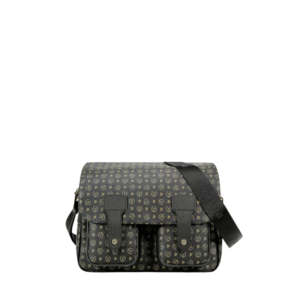 Pollini Vrouw Zwart Tassen Dames, One Size, Heritage Messenger Schoudertas