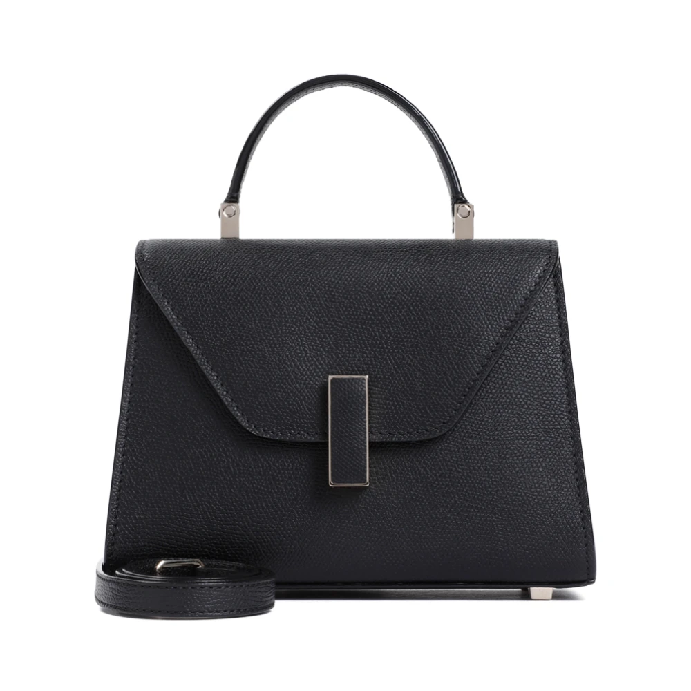 Valextra Zwarte leren crossbody tas Black Dames