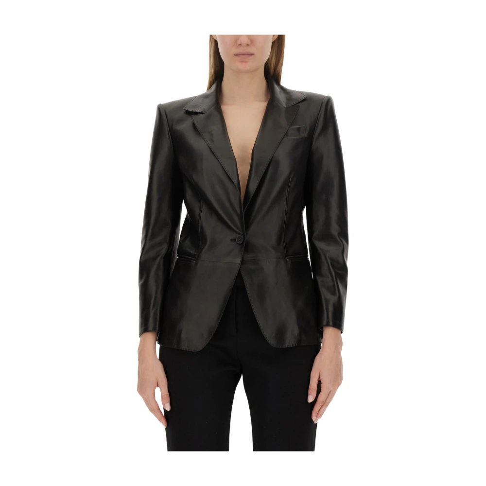 Tom Ford Italiaans leren blazerjack Black Dames