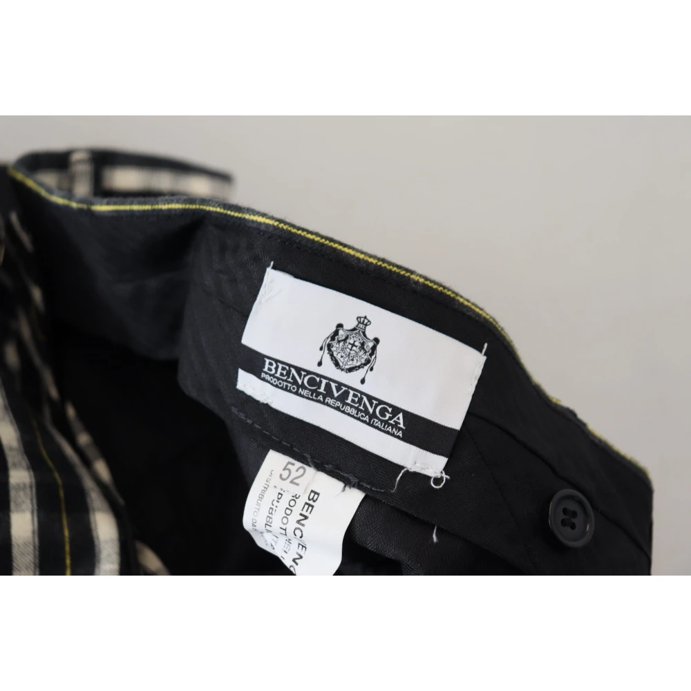 Bencivenga Elegante Zwart & Wit Broek Black Heren