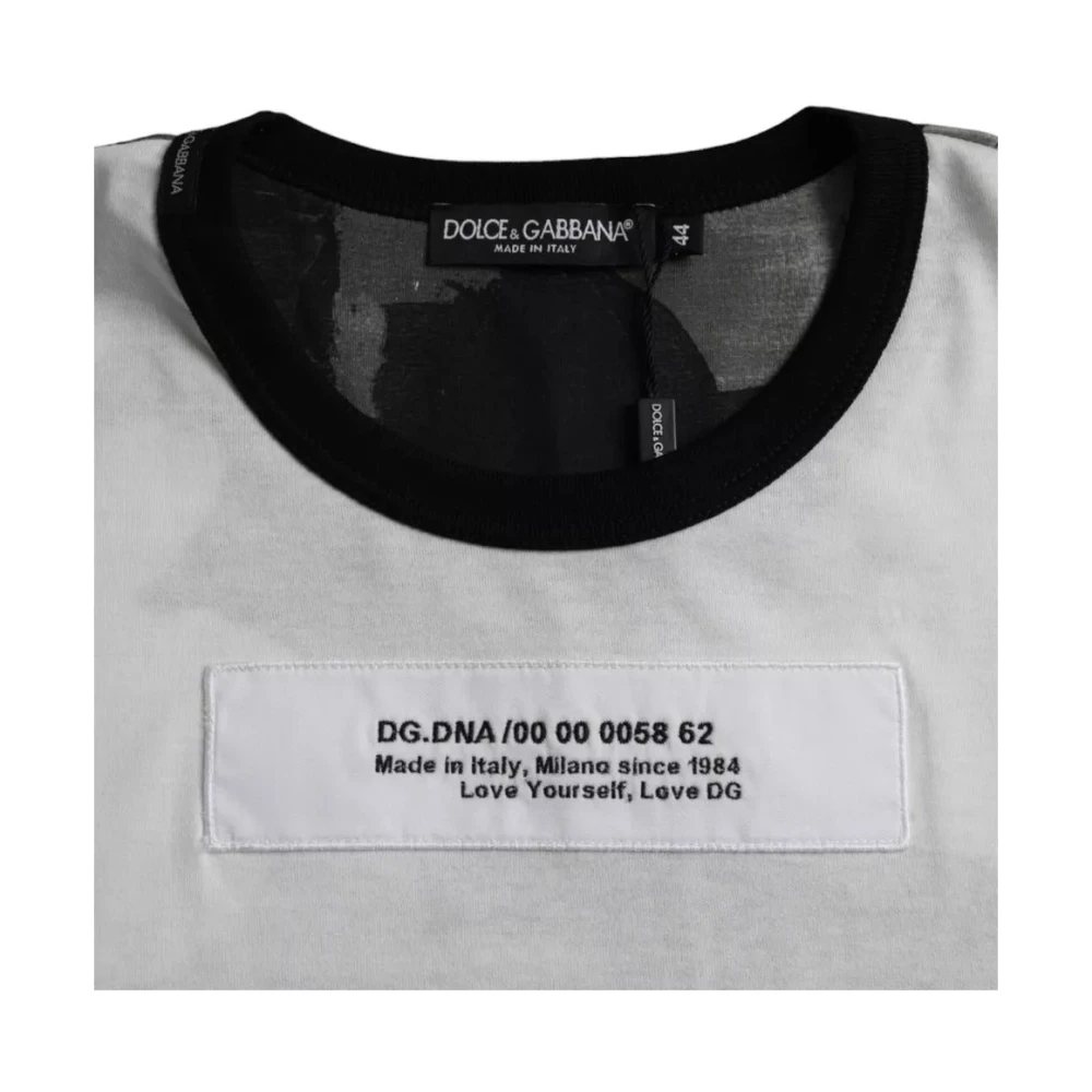 Dolce & Gabbana Camouflage Ronde Hals T-Shirt White Heren