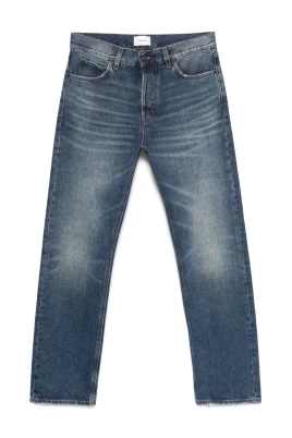 Indigo Blå Rak Jeans