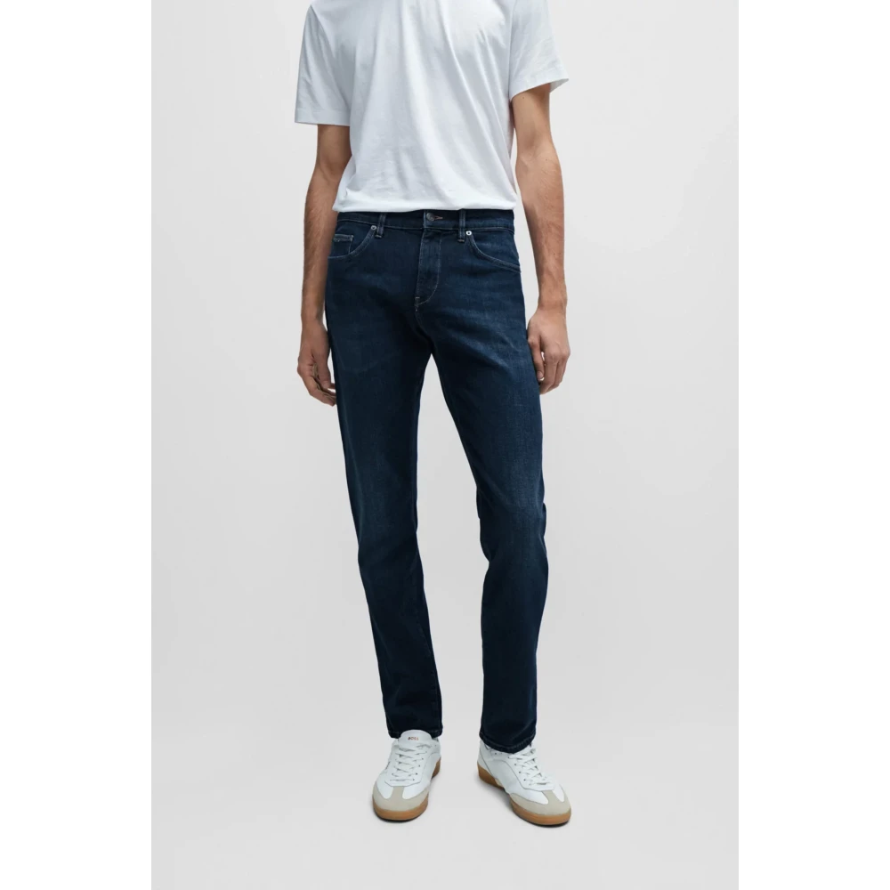 Hugo Boss Luxe Blauwe Denim Straight Leg Jeans Blue Heren